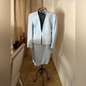 Light blue blazer and skirt set